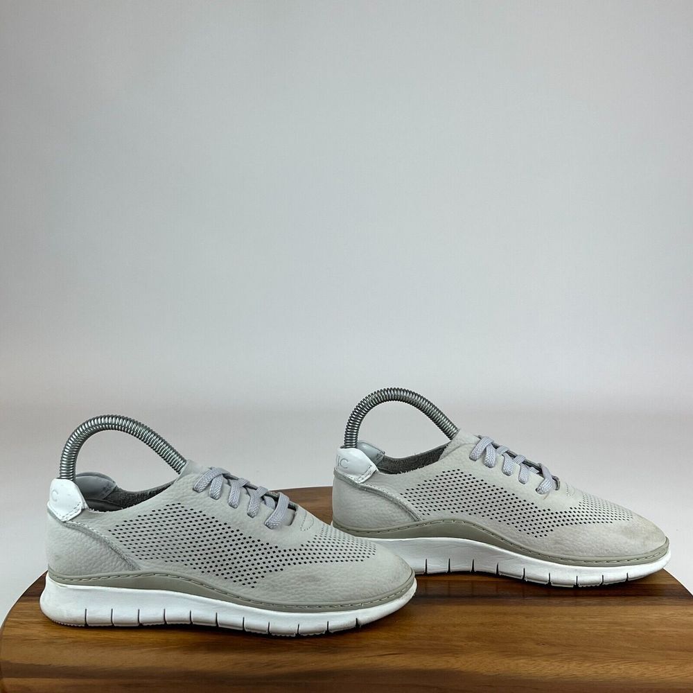 Womens Vionic‎ Joey Gray Leather Perforated Comfort Shoes Sneakers Size 5 M GUC
